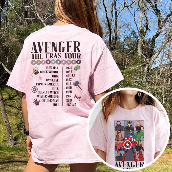 Unite The Marvel Heroes With Avengers All Team Eras Tour Shirt 3