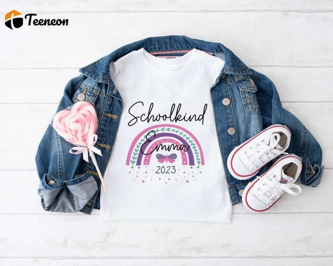 Back To School Shirt: Girls Kindergarten &Amp;Amp; 1St Grade Hello Kindergarten &Amp;Amp; Rainbow Design 1