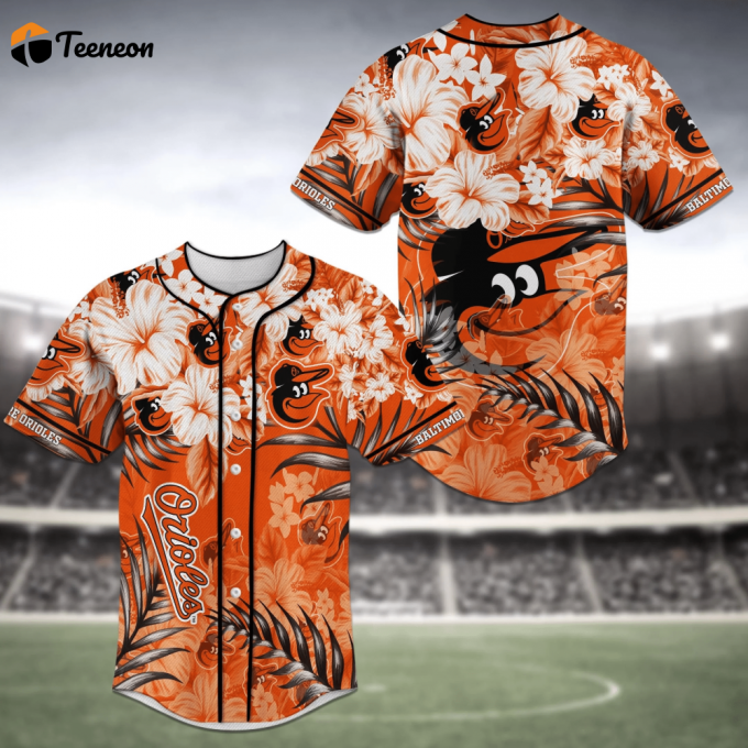 Baltimore Orioles Mlb Baseball Jersey Shirt Flower Design 1