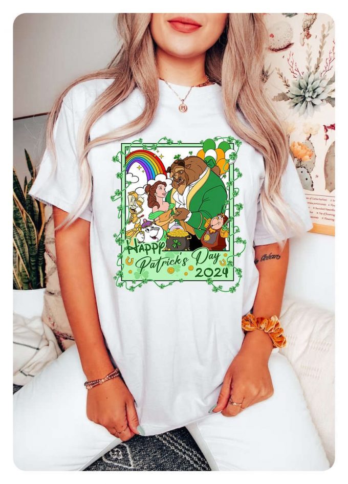 Beauty And The Beast St Patrick S Day Shirt - Princess Belle Shamrock Irish Shirt For Happy Saint Patrick S Day 2