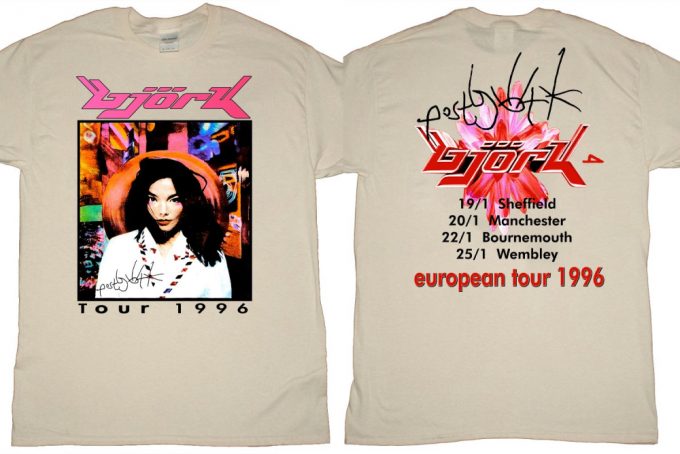 Vintage Bjork Post Tour 96 T-Shirt - European Concert Memorabilia &Amp; 90S Music Tee 2