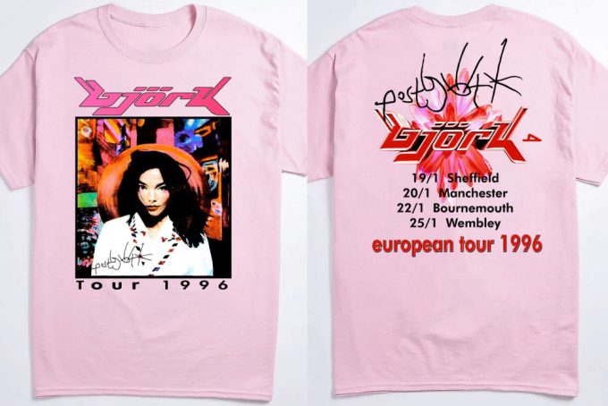 Vintage Bjork Post Tour 96 T-Shirt - European Concert Memorabilia &Amp; 90S Music Tee 3