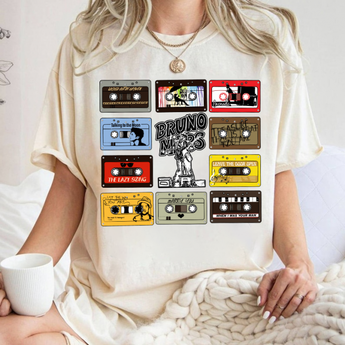 Get Groovy With Bruno Mars Cassette Tape Shirt - Retro Style Music Merchandise 2