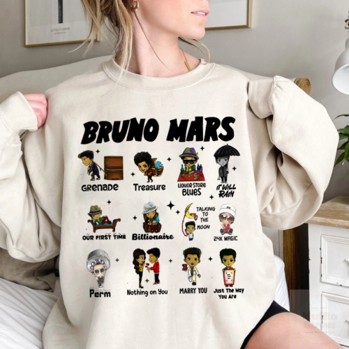 Get the Ultimate Bruno Mars Inspired Shirt Collection – Chibi Designs & Iconic Songs