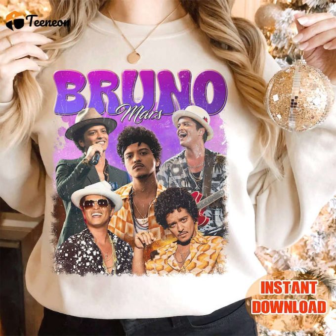 Step Into Retro Cool With Bruno Mars Vintage Shirt - Limited Edition Music Merchandise 1