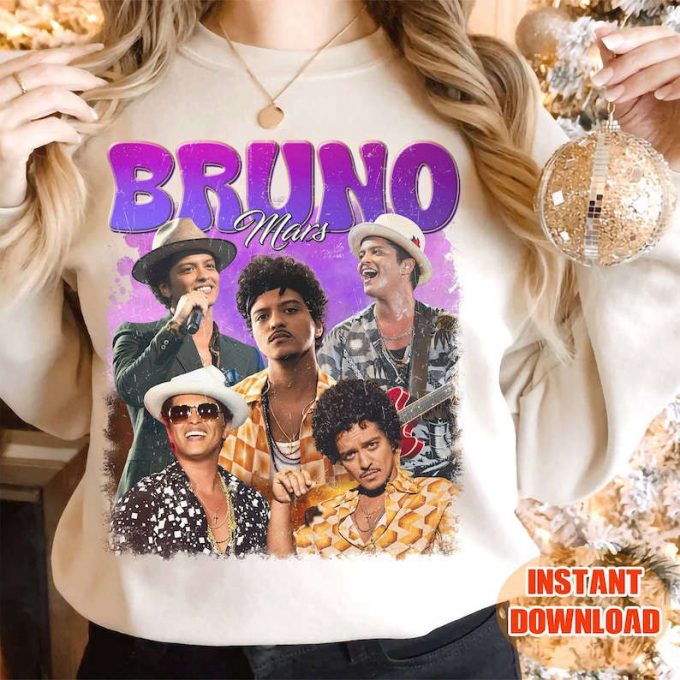 Step Into Retro Cool With Bruno Mars Vintage Shirt - Limited Edition Music Merchandise 2