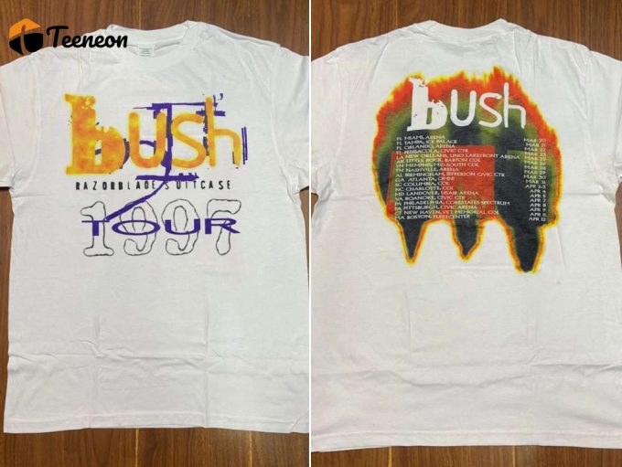 Vintage Bush Razorblade Suitcase Tour 1997 T-Shirt: Rock Concert Memorabilia 1