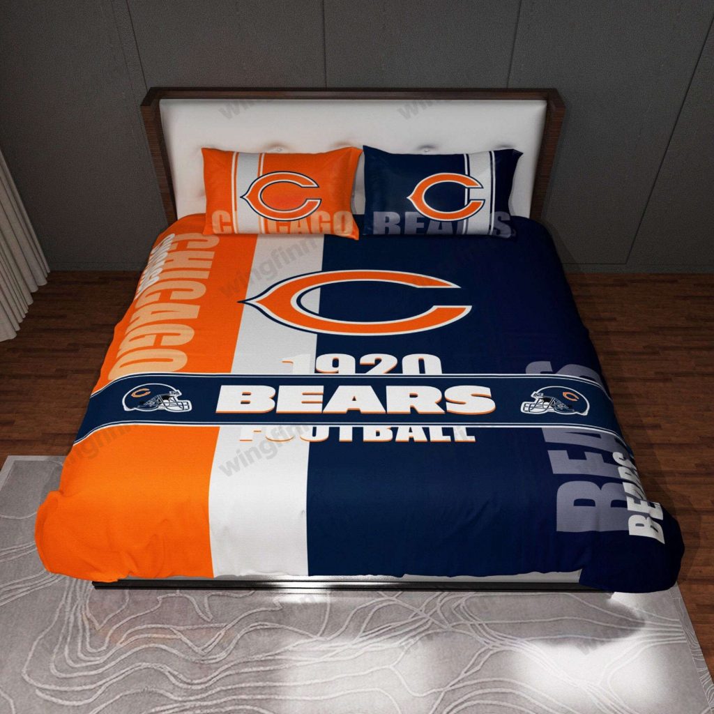 Chicago Bears 3Pcs Bedding Set Gift For Fans: Perfect Gift For Fans Duvet Cover &Amp; Pillow Cases 2