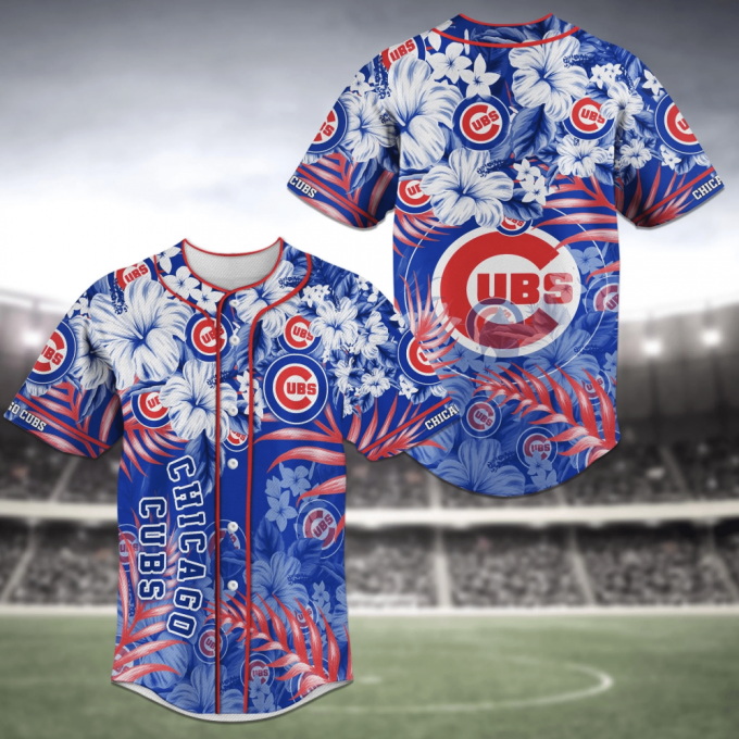 Chicago Cubs Mlb Baseball Jersey Shirt With Flower Design 2