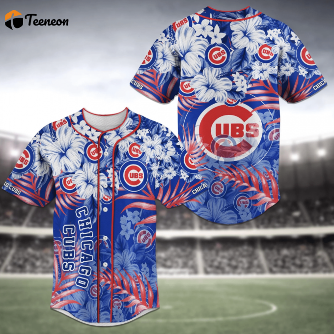 Chicago Cubs Mlb Baseball Jersey Shirt With Flower Design 1