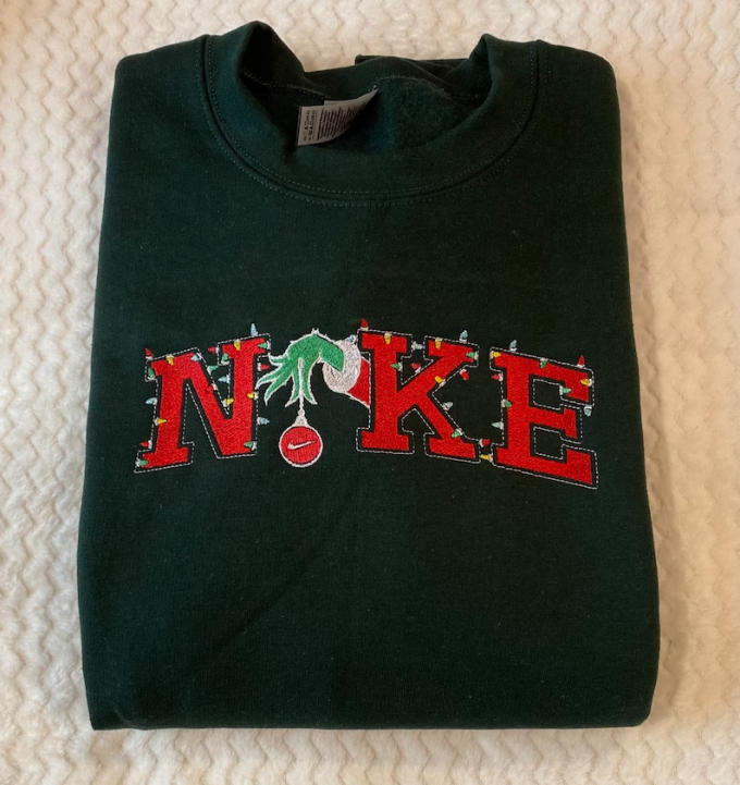 Get Festive With Christmas Grinch Embroidered Sweatshirt - Perfect Gift For Men &Amp; Women!, Gift For Men Women 3