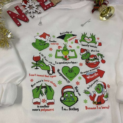 Spread Holiday Cheer with our Festive Christmas Grinch Shirt Sweatshirt – Perfect Gift for Grinch Lovers!