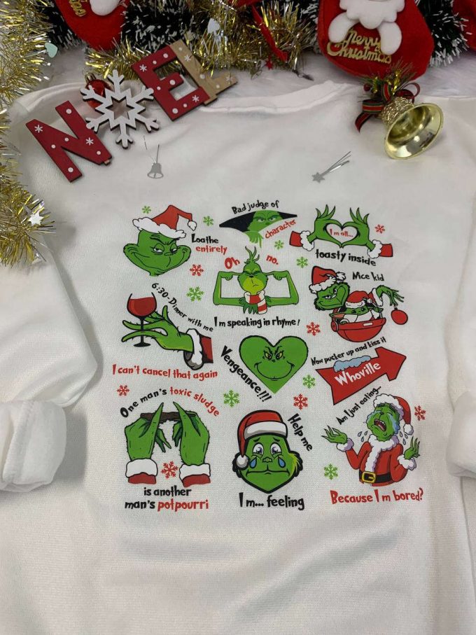 Spread Holiday Cheer With Our Festive Christmas Grinch Shirt Sweatshirt – Perfect Gift For Grinch Lovers! 2