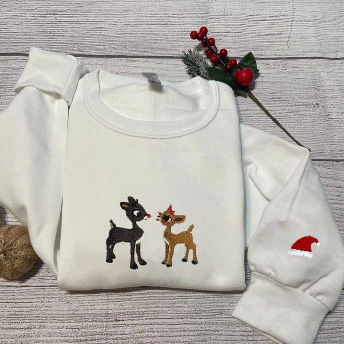 Christmas Rudolph &Amp; Clarice Embroidered Sweatshirt - Perfect Gift For Men &Amp; Women, Gift For Men Women 2