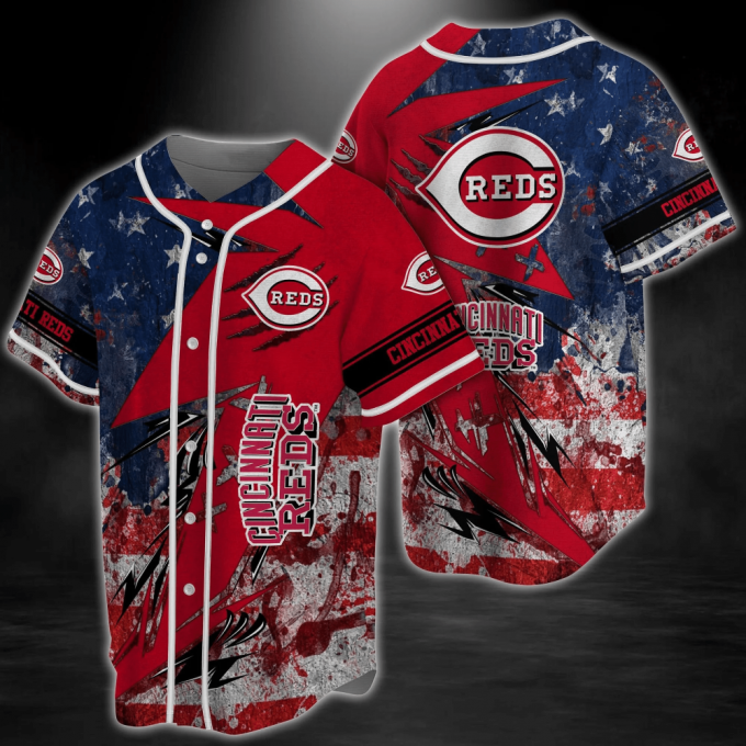 Cincinnati Reds Mlb Baseball Jersey Shirt Us Flag 2