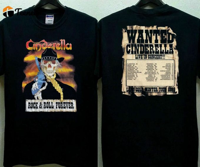 Cinderella Rock N Roll Forever Tour 89 T-Shirt: Live Concert Merch 1