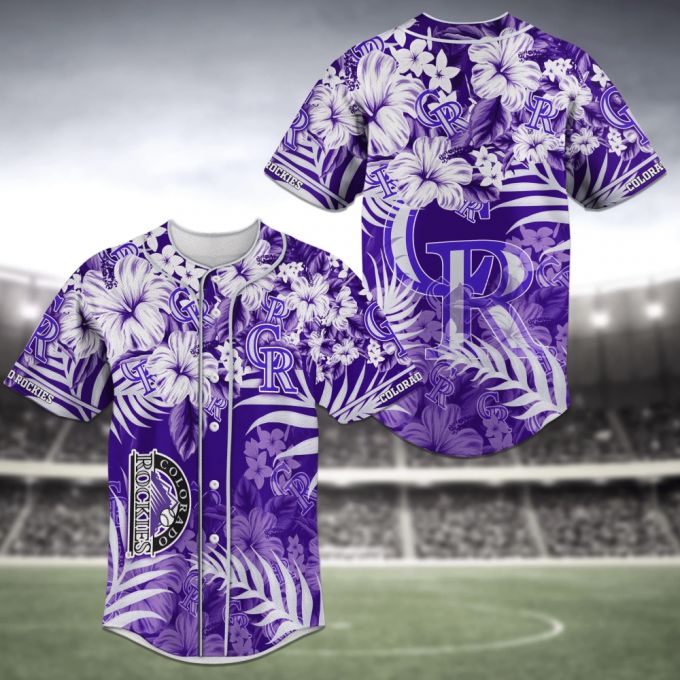 Colorado Rockies Mlb Baseball Jersey Shirt With Flower Design 2