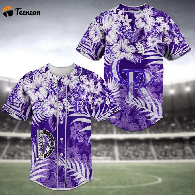 Colorado Rockies Mlb Baseball Jersey Shirt With Flower Design 1