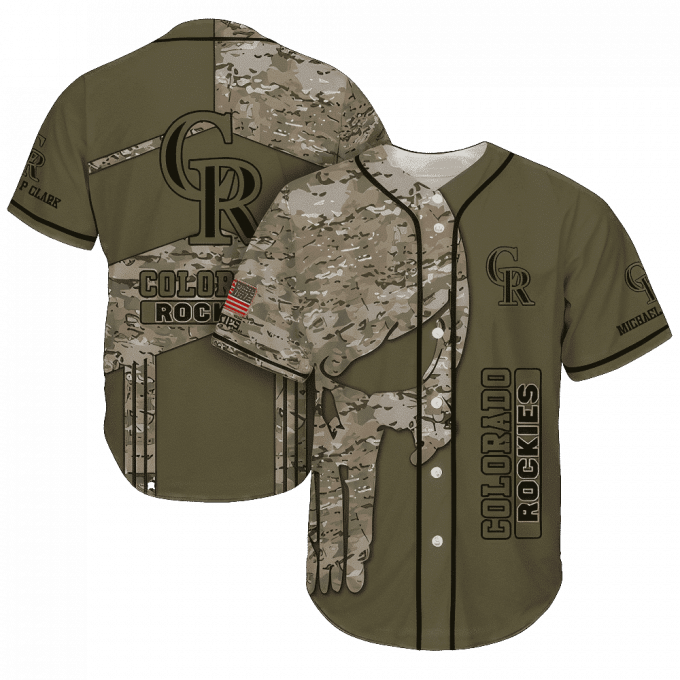 Colorado Rockies Mlb Custom Name Baseball Jersey Shirt Camo Fv01 2