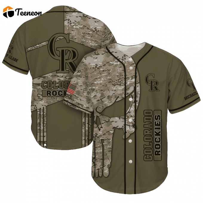 Colorado Rockies Mlb Custom Name Baseball Jersey Shirt Camo Fv01 1