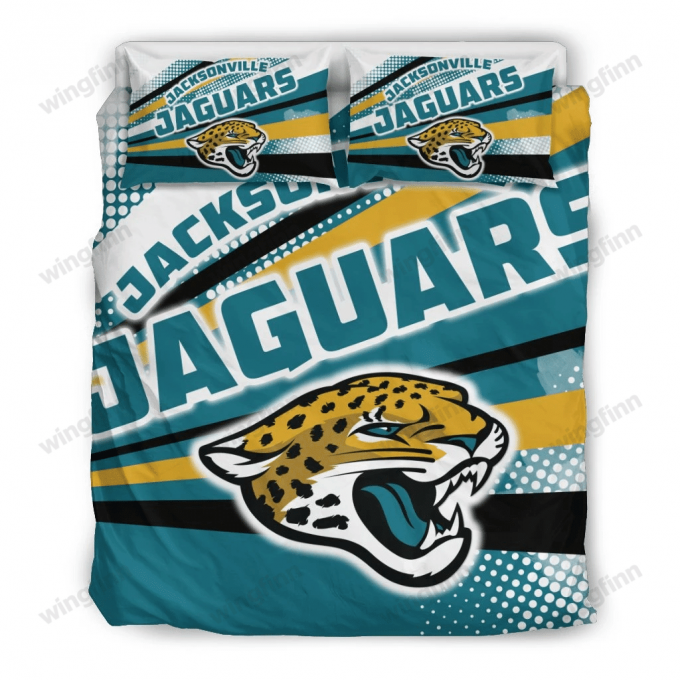 Vibrant Jacksonville Jaguars 3Pcs Bedding Set Gift For Fans: Colorful Shine Gift For Fans - Duvet Cover &Amp;Amp; Pillow Cases 1