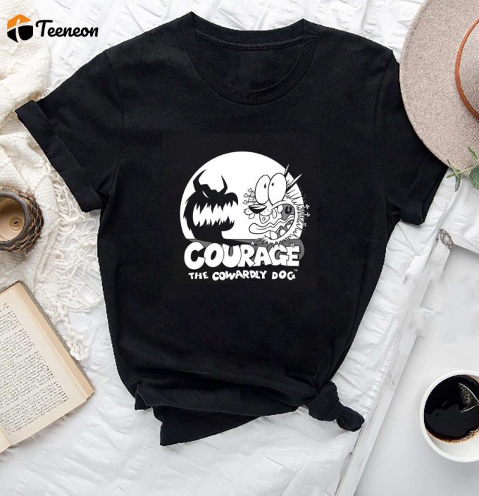 Courage The Cowardly Dog Spotlight T-Shirt: Fan Gift Vintage Cartoon Shirt 1