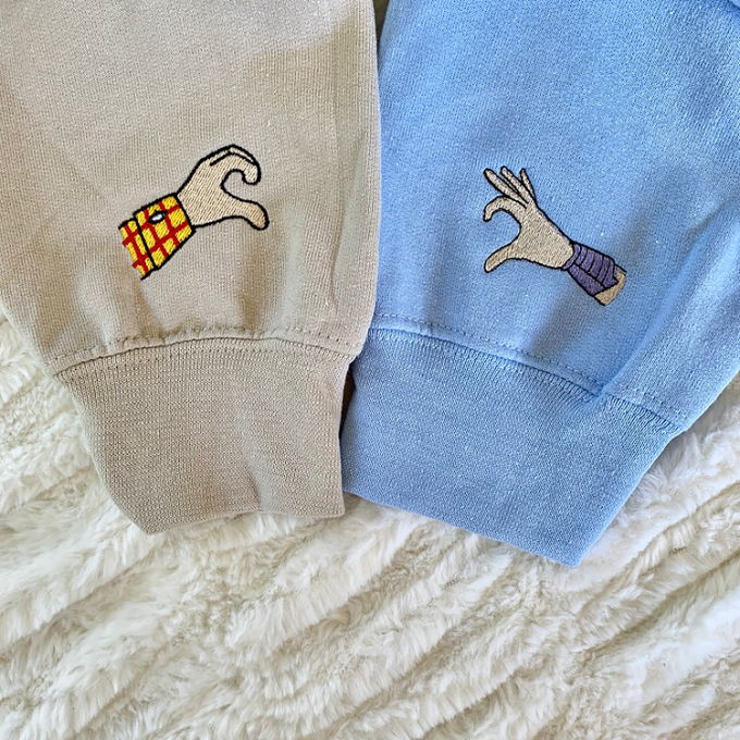 Cowboy &Amp; Peep Embroidered Matching Set: Unique Gift For Men And Women, Gift For Men Women 2