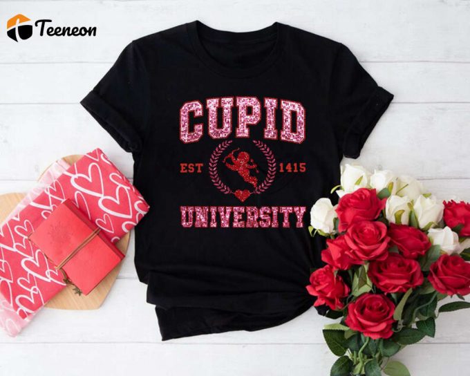 Cupid University Sweatshirt - Cute Valentine S Day Shirt Funny College Crewneck Sweater 1