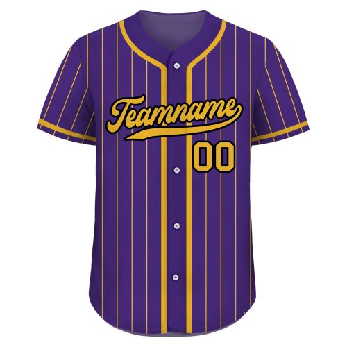 Stand Out on the Field with Personalized Custom Baseball Jerseys – Teamname Name Number Men Women Youth Purple Yellow Pinstripe Button Down Jerseys