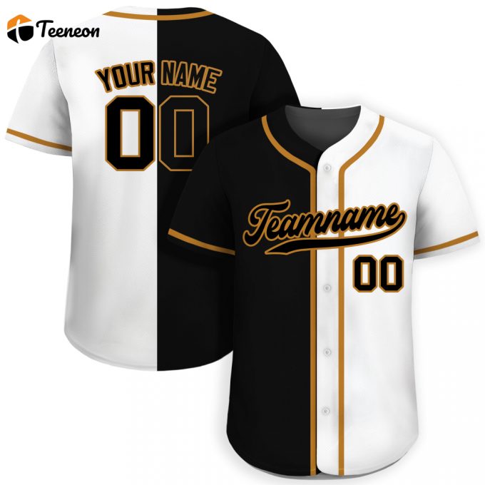 Personalized Custom Baseball Jersey With Team Name Number Men Women Youth Jersey Shirt Split Button Down Printed White Black (Keywords: Custom Baseball Jersey Team Name Number Men Women Youth Jersey Shirt Split Button Down Printed White Black) 1