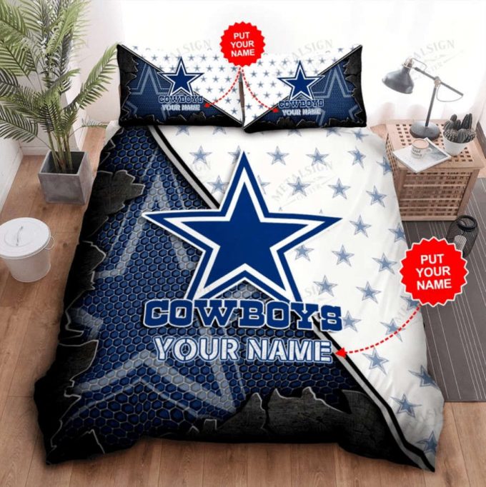 Dallas Cowboys Personalized Name 3Pcs Bedding Set Gift For Fans - Perfect Gift For Fans 1