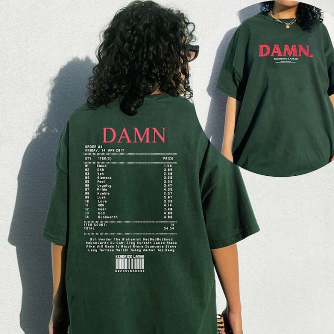 Damn Kendrick Lamar Tracklist Shirt: Stylish &Amp; Authentic Merch For True Fans 2