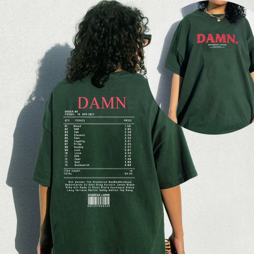 DAMN Kendrick Lamar Tracklist Shirt: Show Your Love for Kendrick s Iconic Album with this Stylish Tee!