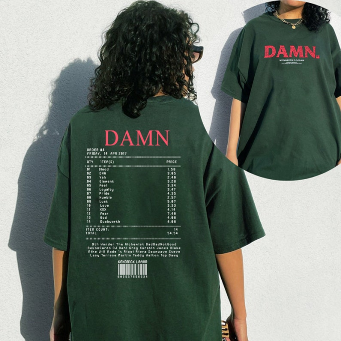 Damn Kendrick Lamar Tracklist Shirt: Show Your Love For Kendrick S Iconic Album With This Stylish Tee! 2