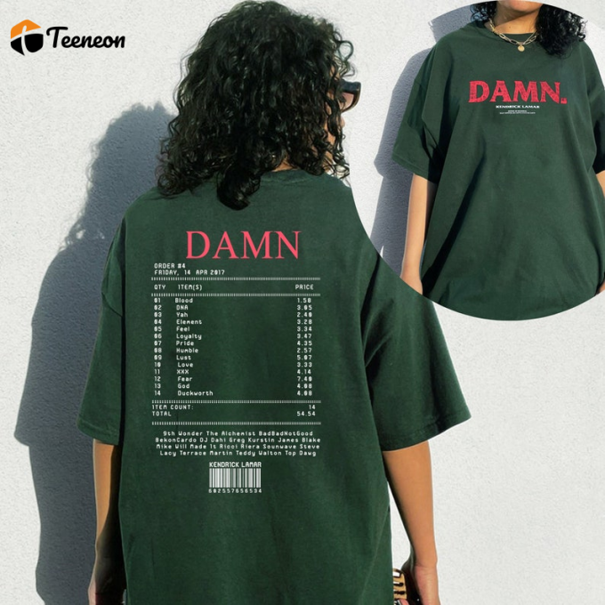 Damn Kendrick Lamar Tracklist Shirt: Show Your Love For Kendrick S Iconic Album With This Stylish Tee! 1