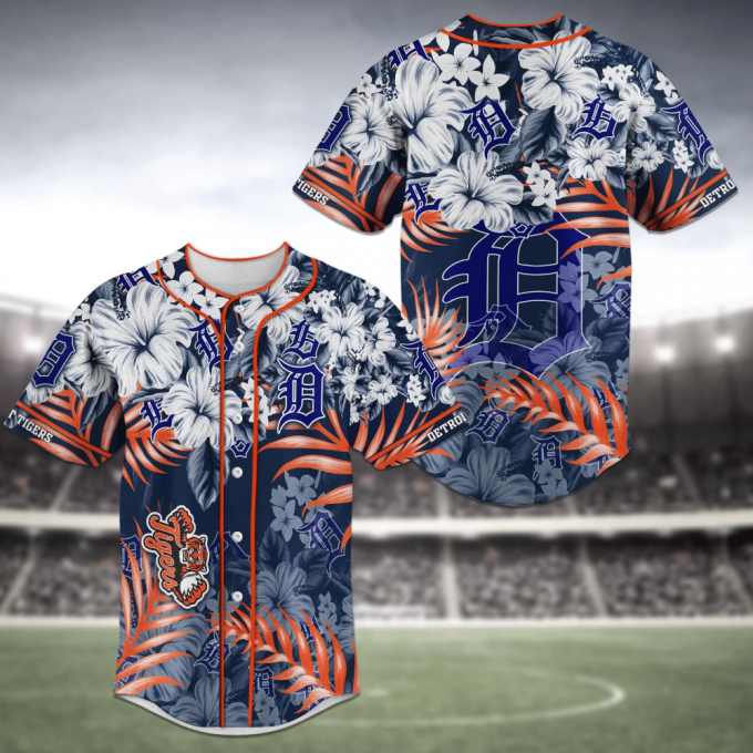 Detroit Tigers Mlb Baseball Jersey Shirt Flower 2