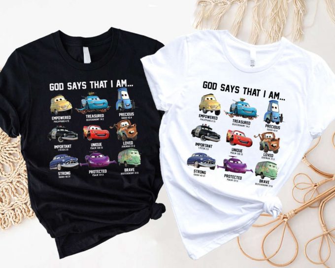 Disney Cars Shirt - God Says Funny Cars Kid Boy Lightning Mcqueen Mater Shirt 2