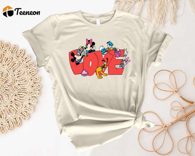 Disney Mickey &Amp;Amp; Friends Love Shirt: Valentine T-Shirt For Couple Disney Trip Magic Kingdom Honeymoon Tee 1