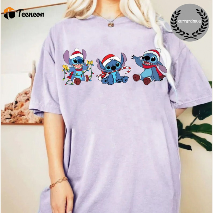 Magical Disney Stitch Christmas Shirt: Celebrate The Holidays With This Adorable And Festive Apparel 1