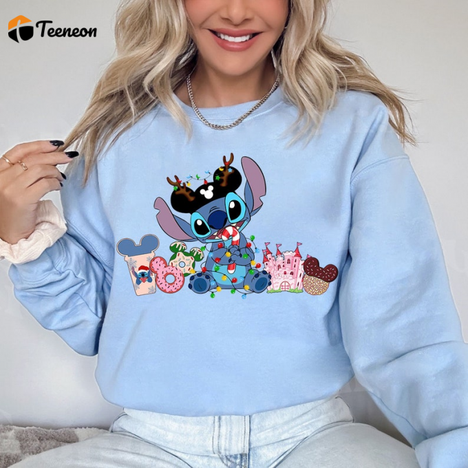 Get Festive With Disney Stitch Christmas Snack Shirt - Perfect Disney Holiday Apparel! 1