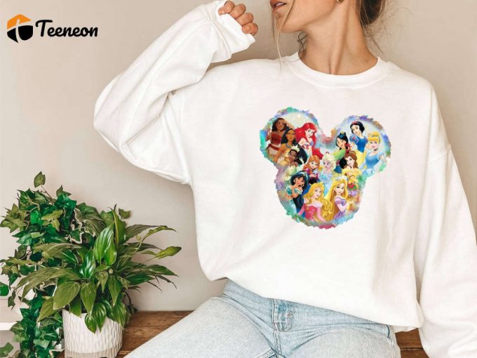 Disney Sweatshirt: Retro Princesses &Amp;Amp; Mickey Mouse Shirt For Birthday Girls - Perfect Cartoon Sweatshirt For Disney Trip &Amp;Amp; Vacation 1