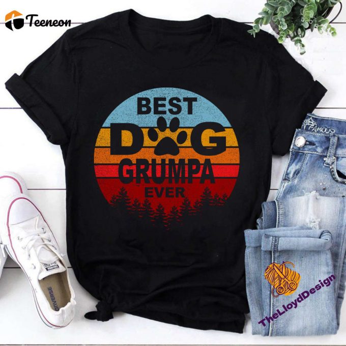 Vintage Dog Lover Shirt - Best Grumpa Gift Unisex T-Shirt Dog Lover Gifts 1