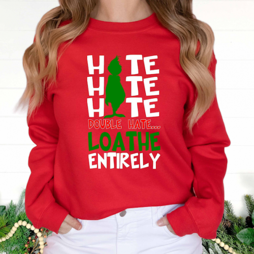 Stay Cozy in Style with the Double Hate Grinch Sweatshirt – Limited Edition Festive Attire