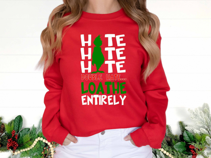 Stay Cozy In Style With The Double Hate Grinch Sweatshirt - Limited Edition Festive Attire 2