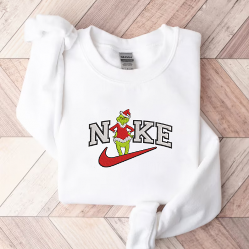 Spread Christmas Cheer with Embroidered Grinch Merry Christmas Sweatshirt