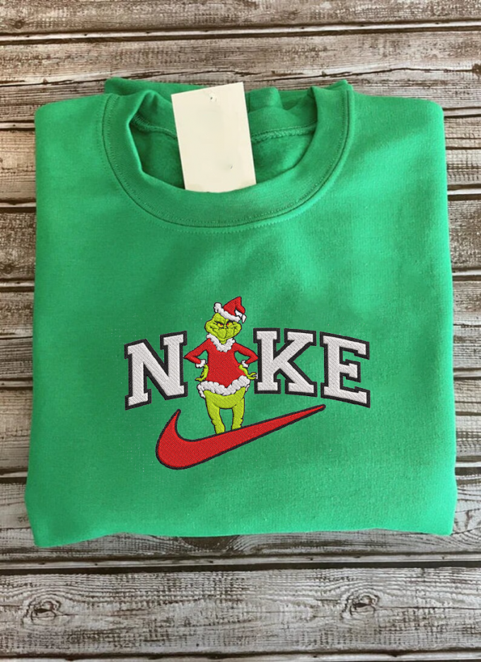 Spread Christmas Cheer With Embroidered Grinch Merry Christmas Sweatshirt 3