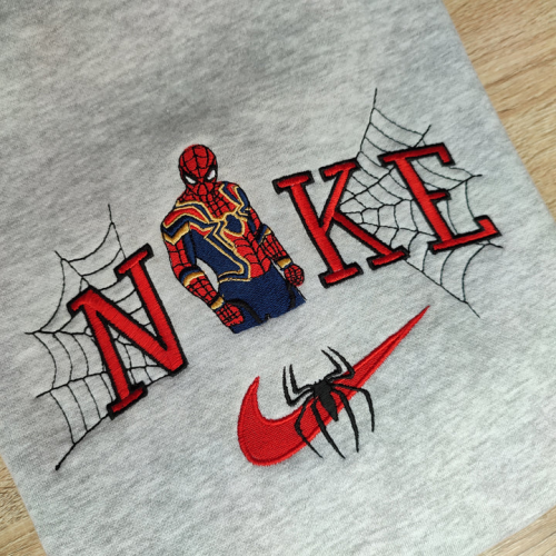 Spider Comic Shirt: Embroidered Matching Design for Comic Lovers