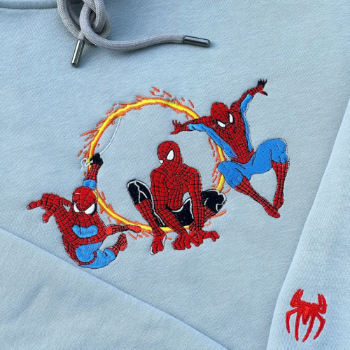 Stylish Spiderman Shirt: Embroidered Design for Marvel Fans