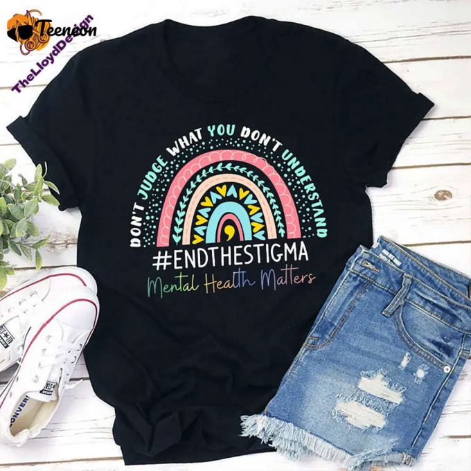 Endthestigma Mental Health Matters T-Shirt - Raise Awareness Vintage Therapist &Amp;Amp; Anxiety Shirt 1