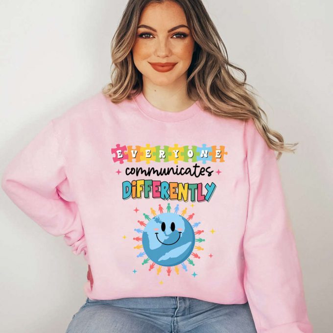 Autism Awareness T-Shirt: Everyone Communicates Differently - Unique Autism Mom &Amp; Teacher Tee 2